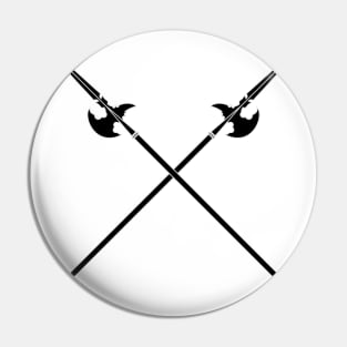 Crossed Halberds (Black) Pin