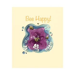 Bee Happy paper cut out T-Shirt