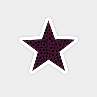 Dark Burgundy Dalmatian Print, Spotty Polka Dot Magnet