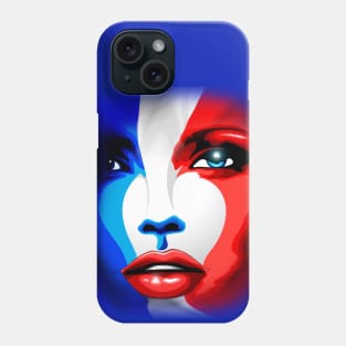 France Flag Beautiful Girl Portrait Phone Case