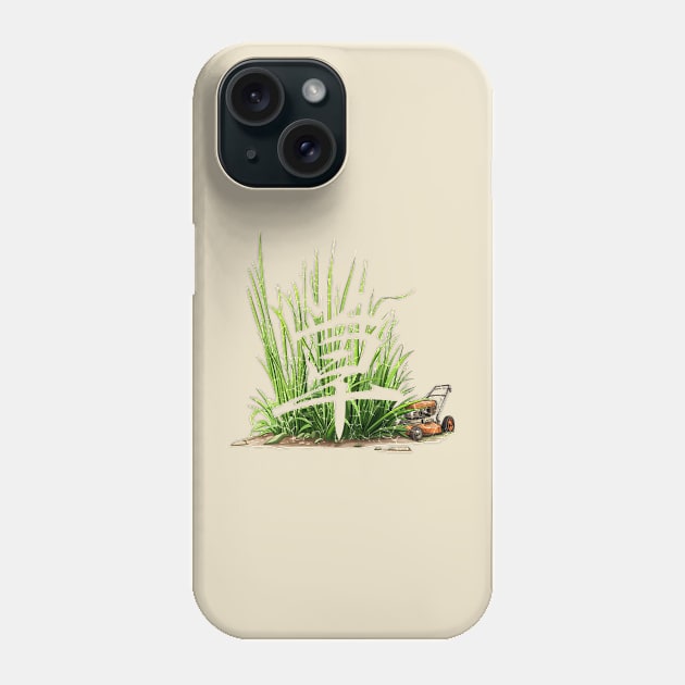 Lawnmower In Grass Phone Case by Alpis Inspired