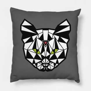 Black and White Geometric Cat Pillow