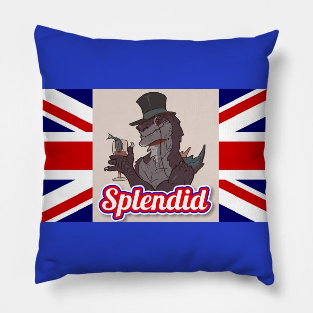 Splendid zilla by JC Kaiju Merch Pillow by JC Kaiju Merch 