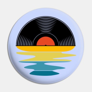 Vinyl and sunset Pin