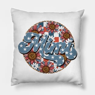 Retro Groovy Sunflower Mimi American 4th Of July Mom Womens Pillow