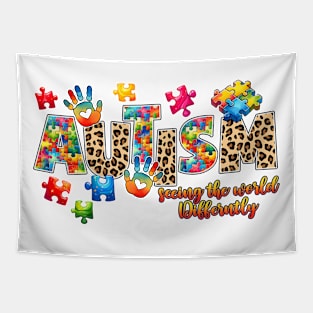 Puzzle Piece Autism Awareness Gift for Birthday, Mother's Day, Thanksgiving, Christmas Tapestry