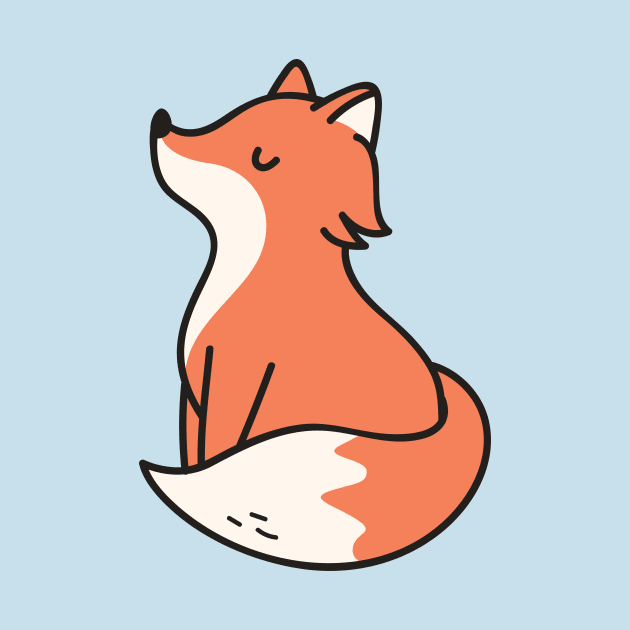 Cute Baby Fox Doodle Drawing by SLAG_Creative