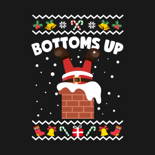 Bottoms Up Funny Ugly Christmas T-Shirt