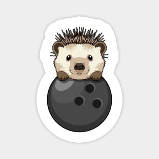 Hedgehog at Bowling with Bowling ball Magnet