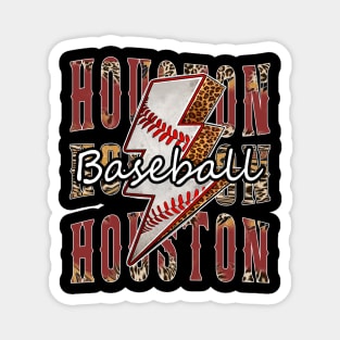 Graphic Baseball Houston Proud Name Team Vintage Magnet