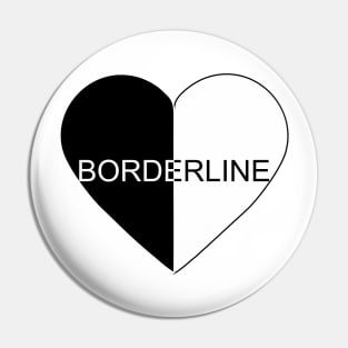 Borderline Personality Disorder heart black and white Pin