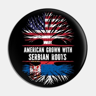 American Grown with Serbian Roots USA Flag Pin