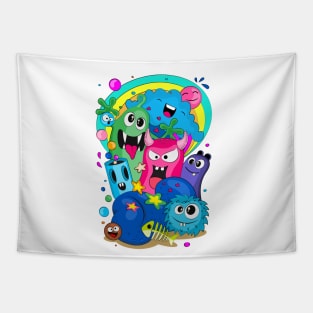 Cheerful company of monsters_2 Tapestry