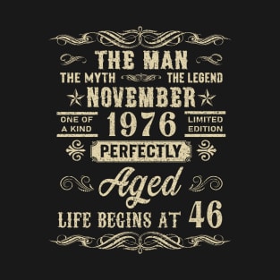 46th Birthday The Man Myth Legend November 1976 T-Shirt