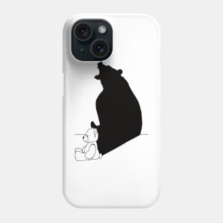 Teddybear with roaring bear shadow Phone Case