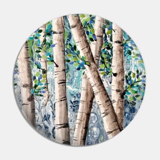 Birch Trees on an Abstract Background Pin