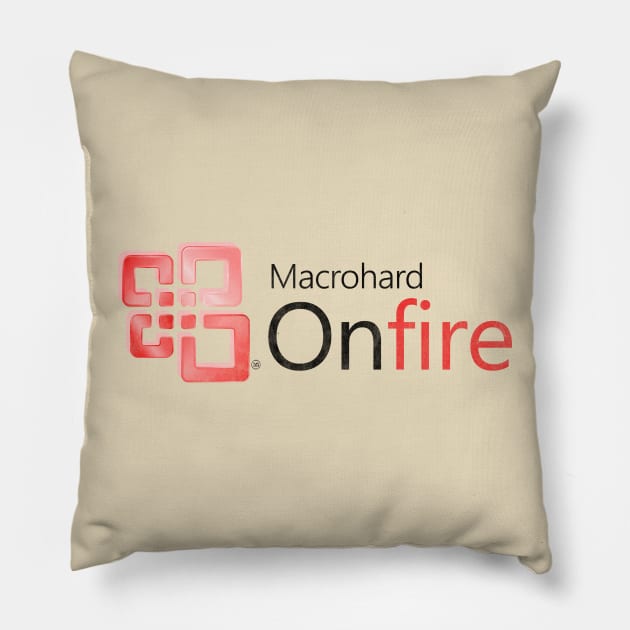 Macrohard Onfire Pillow by karutees