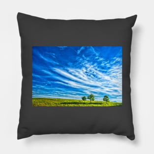 Blue Cloudy Sky Pillow