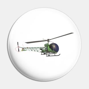 Old Small Green Helicopter Pin