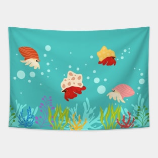 Cute Hermit Crab Tapestry