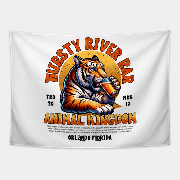 Thirsty River Bar Animal Kingdom Orlando Florida Theme Park Tapestry by Joaddo