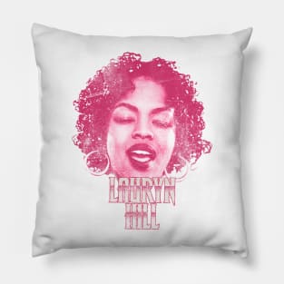 Retro Lauryn Hill Red Distressed Pillow