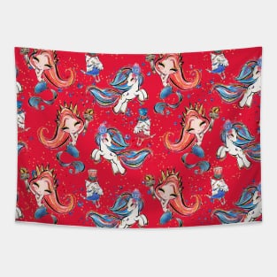 Patriot Mermaids and Unicorns Tapestry