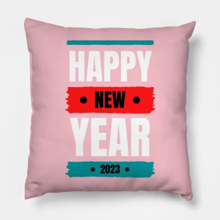 Happy New year 2023 Typography Pillow