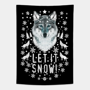 45 Wolf Let it SNOW Tapestry