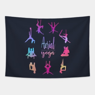 Aerial Yoga Colorful Figures Design Tapestry