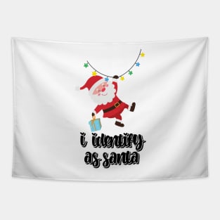 I Identify As Santa Funny Christmas Pajamas For Dad X Mas Tapestry