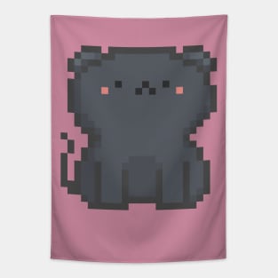 Pixel Quiet Scottish Fold Dark Grey Cat 29 Tapestry