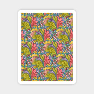 Floral Pattern in Paisley Garden Indian Style Magnet