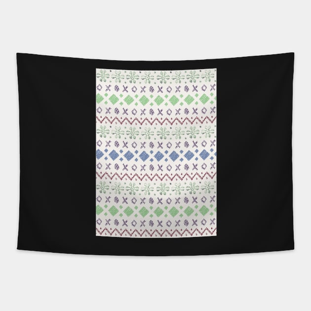 Fairisle pattern - Green & Blue Tapestry by Juliewdesigns