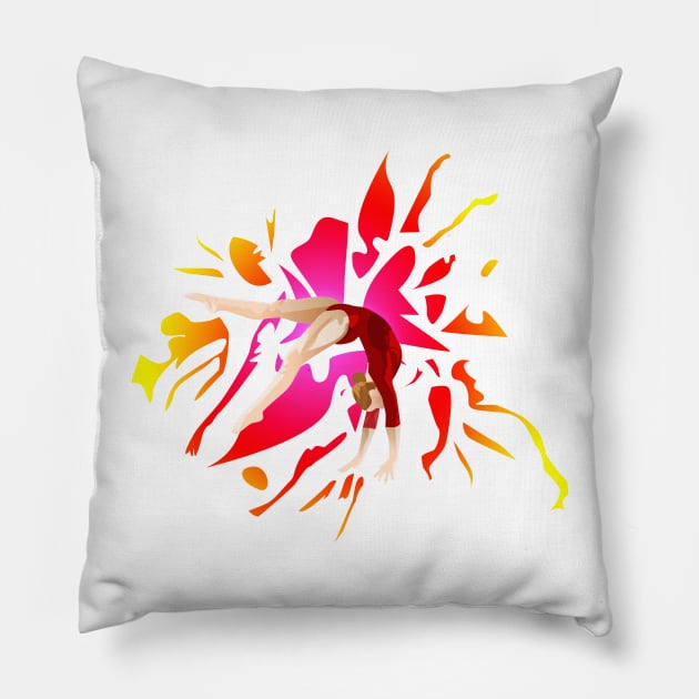 Gymnast in Motion Pillow by MakingAir