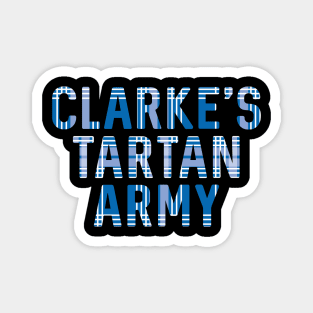 Clarke's Tartan Army, Scottish Saltire Flag Tartan, Scottish Football Slogan Design Magnet