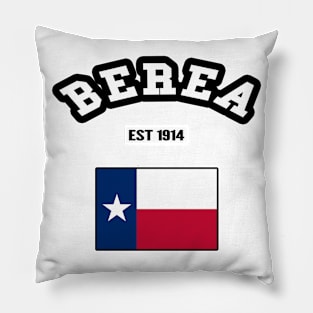 🤠 Berea Texas Strong, Lone Star State Flag, Est 1914, City Pride Pillow