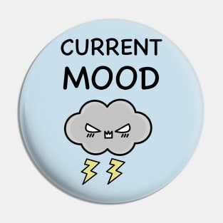 Angry T-Shirt Design With Thunder Cloud Pin