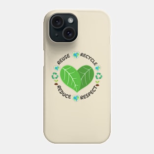 REUSE RECYCLE • REDUCE • RESPECT earth day 2024 gift april 2 Phone Case