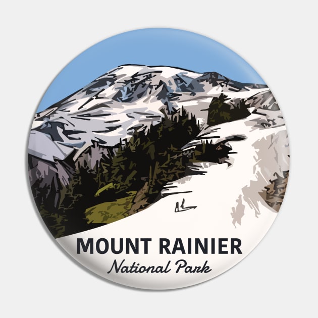 Mount Rainier National Park Paradise Hiking Pin by LucentJourneys