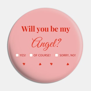 Romantic Query: 'Will You Be My Angel?' with Checkbox Responses | Love & Choices Pin