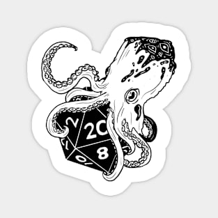 Fathomless D20: dnd 5e warlock dice Black and white Magnet