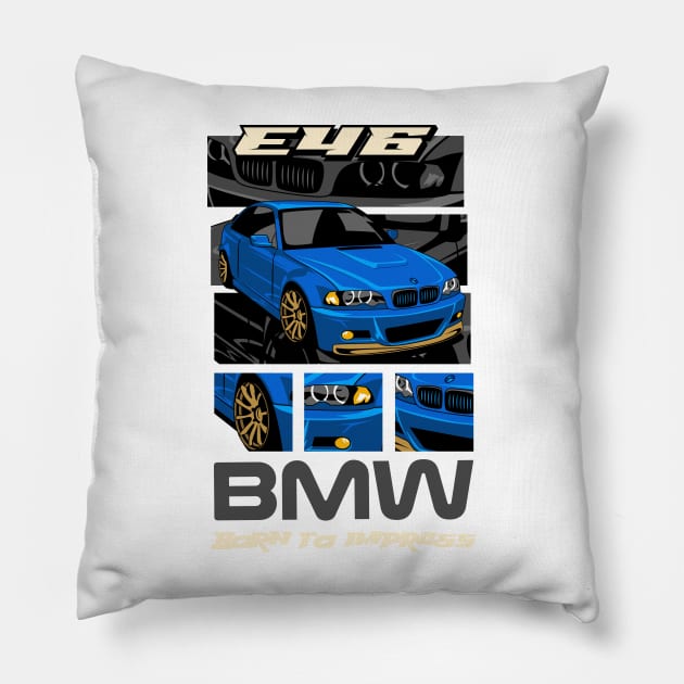 BMW E46 Performance Machine Pillow by Harrisaputra