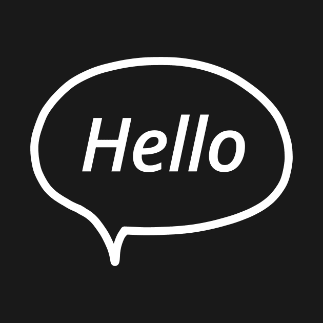 "Hello" in chat bubble Minimal Design by Minimal DM