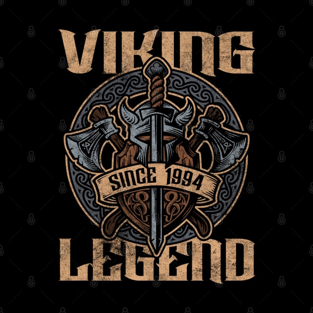 Viking Legend Since 1994 Birthday Norse Helmet Axe by RadStar