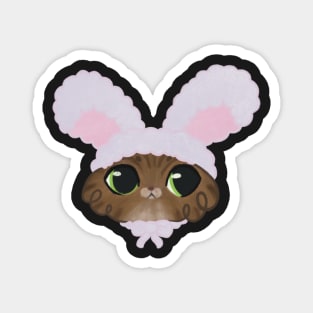 Cat in a bunny hat Magnet