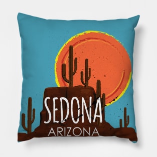 Vintage Sedona, Arizona Desert Sun Vortex Traveler Pillow