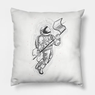 Austronaut ink vector illustration Pillow