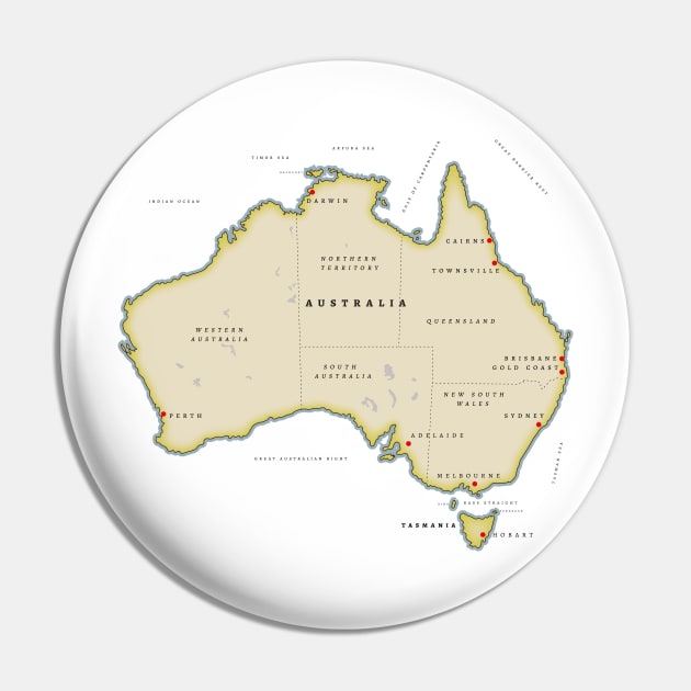 Map of Australia Pin by nickemporium1