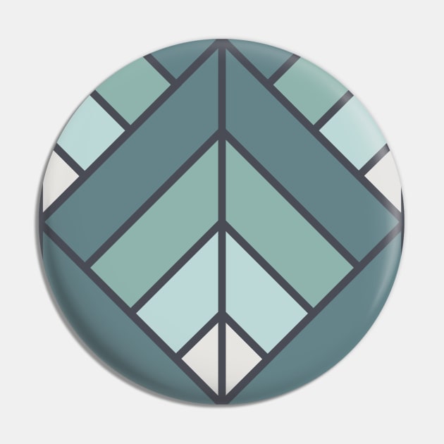 Geometric Pattern: Art Deco Diamond: Seafoam Pin by Red Wolf